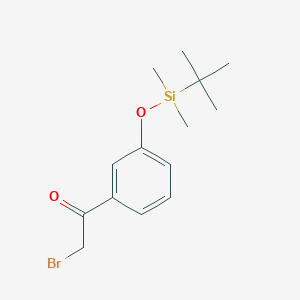 molecular formula C14H21BrO2Si B8517666 2-Bromo-1-(3-{[tert-butyl(dimethyl)silyl]oxy}phenyl)ethanone CAS No. 157610-59-8