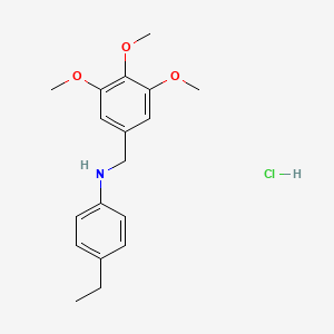 molecular formula C18H24ClNO3 B8517684 4-Ethyl-N-(3,4,5-trimethoxybenzyl)aniline hydrochloride CAS No. 151222-01-4