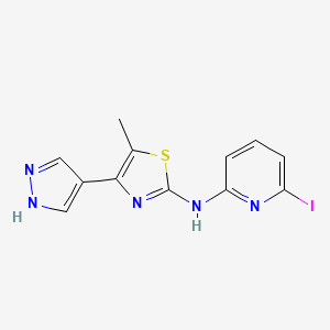 molecular formula C12H10IN5S B8517713 N-(6-iodopyridin-2-yl)-5-methyl-4-(1H-pyrazol-4-yl)thiazol-2-amine 