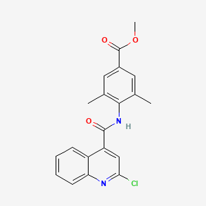 molecular formula C20H17ClN2O3 B8517754 Methyl 4-[(2-chloroquinoline-4-carbonyl)amino]-3,5-dimethyl-benzoate 