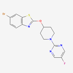 molecular formula C16H14BrFN4OS B8517813 6-Bromo-2-(1-(5-fluoropyrimidin-2-yl)piperidin-4-yloxy)benzo[d]thiazole 