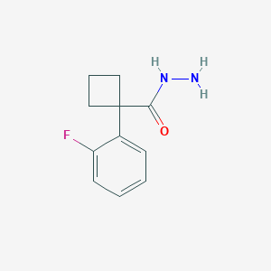 molecular formula C11H13FN2O B8517907 1-(2-Fluorophenyl)cyclobutanecarbohydrazide 