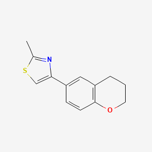 molecular formula C13H13NOS B8517921 4-(3,4-dihydro-2H-1-benzopyran-6-yl)-2-methyl-1,3-thiazole 