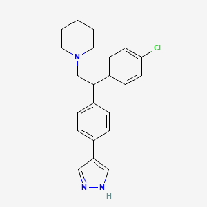 molecular formula C22H24ClN3 B8518001 1-{2-(4-Chloro-phenyl)-2-[4-(1H-pyrazol-4-yl)-phenyl]-ethyl}-piperidine CAS No. 857531-25-0