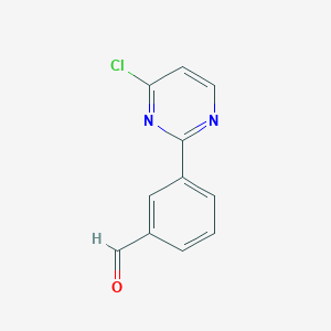 molecular formula C11H7ClN2O B8518031 3-(4-Chloro-2-pyrimidinyl)benzaldehyde CAS No. 97603-40-2