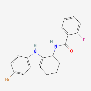 molecular formula C19H16BrFN2O B8518038 N-(6-Bromo-2,3,4,9-tetrahydro-1H-carbazol-1-yl)-2-fluorobenzamide CAS No. 827590-63-6