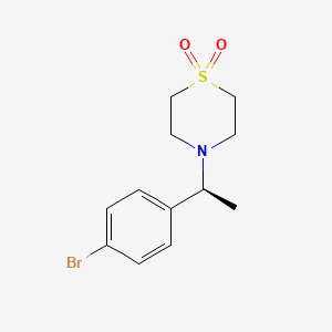 molecular formula C12H16BrNO2S B8518115 4-[(S)-1-(4-Bromo-phenyl)-ethyl]-thiomorpholine 1,1-dioxide 