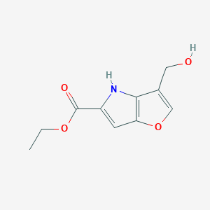 molecular formula C10H11NO4 B8518121 ethyl 3-hydroxymethyl-4H-furo[3,2-b]pyrrole-5-carboxylate 