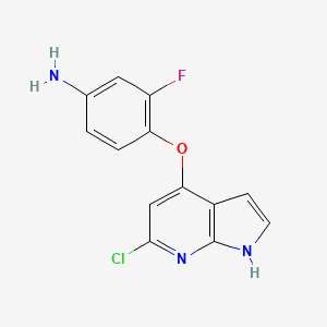 molecular formula C13H9ClFN3O B8518184 Benzenamine,4-[(6-chloro-1h-pyrrolo[2,3-b]pyridin-4-yl)oxy]-3-fluoro- CAS No. 688781-89-7