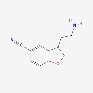 molecular formula C11H12N2O B8518245 2-(5-Cyano-2,3-dihydro-benzofuran-3-yl)-ethyl amine 