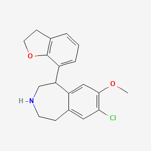 molecular formula C19H20ClNO2 B8518289 7-chloro-1-(2,3-dihydrobenzofuran-7-yl)-8-methoxy-2,3,4,5-tetrahydro-1H-benzo[d]azepine 