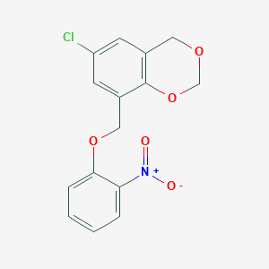 molecular formula C15H12ClNO5 B8518388 1-[(6-chloro(2H,4H-benzo[e]1,3-dioxin-8-yl))methoxy]-2-nitrobenzene 