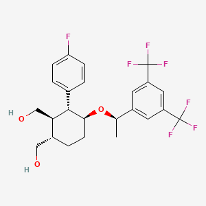 molecular formula C24H25F7O3 B8518394 ((1S,2R,3R,4S)-4-((R)-1-(3,5-bis(trifluoromethyl)phenyl)ethoxy)-3-(4-fluorophenyl)cyclohexane-1,2-diyl)dimethanol 