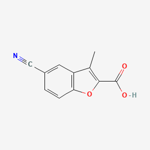 molecular formula C11H7NO3 B8518452 5-Cyano-3-methyl-2-benzofurancarboxylic acid 