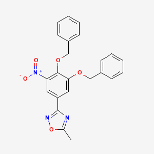 molecular formula C23H19N3O5 B8518591 3-[3,4-Bis(benzyloxy)-5-nitrophenyl]-5-methyl-1,2,4-oxadiazole CAS No. 923287-59-6
