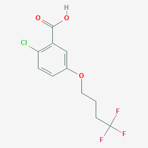 molecular formula C11H10ClF3O3 B8518597 2-Chloro-5-(4,4,4-trifluorobutoxy)benzoic acid 