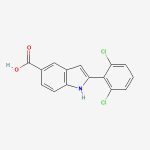 molecular formula C15H9Cl2NO2 B8518673 2-(2,6-dichloro-phenyl)-1H-indole-5-carboxylic acid 