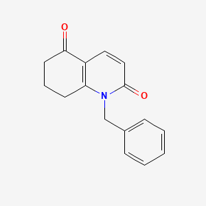molecular formula C16H15NO2 B8518692 5,6,7,8-tetrahydro-5-oxo-1-phenylmethyl-2(1H)-quinolinone 