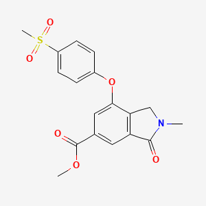 molecular formula C18H17NO6S B8518714 1h-Isoindole-5-carboxylic acid,2,3-dihydro-2-methyl-7-[4-(methylsulfonyl)phenoxy]-3-oxo-,methyl ester 