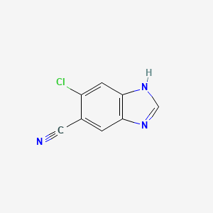 molecular formula C8H4ClN3 B8518750 6-chloro-1H-benzo[d]imidazole-5-carbonitrile 