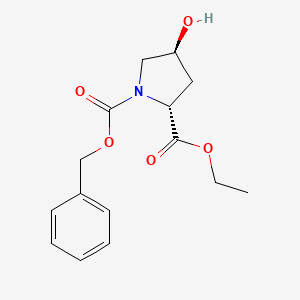 molecular formula C15H19NO5 B8518753 N-(Benzyloxycarbonyl)-trans-4-hydroxy-D-proline ethyl ester 