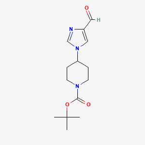 molecular formula C14H21N3O3 B8518777 tert-butyl 4-(4-formyl-1H-imidazol-1-yl)piperidine-1-carboxylate 