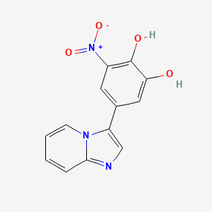 molecular formula C13H9N3O4 B8518788 1,2-Benzenediol,5-imidazo[1,2-a]pyridin-3-yl-3-nitro- 