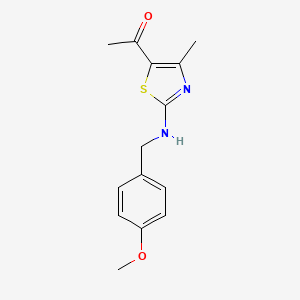 molecular formula C14H16N2O2S B8518803 1-[2-(4-Methoxy-benzylamino)-4-methyl-thiazol-5-yl]-ethanone 
