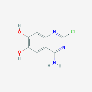 molecular formula C8H6ClN3O2 B8518829 4-Amino-2-chloro-6,7-dihydroxyquinazoline 