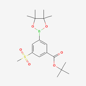 molecular formula C18H27BO6S B8518852 Tert-butyl 3-(methylsulfonyl)-5-(4,4,5,5-tetramethyl-1,3,2-dioxaborolan-2-yl)benzoate 