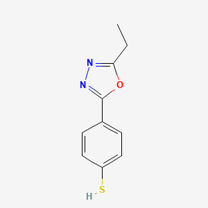 molecular formula C10H10N2OS B8518854 4-(5-Ethyl-1,3,4-oxadiazol-2-yl)benzenethiol 