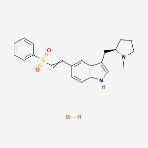 molecular formula C22H25BrN2O2S B8518867 (R)-5-(2-Benzenesulphonylethenyl)-3-(N-methylpyrrolidin-2-ylmethyl)-1H-indole hydrobromide 