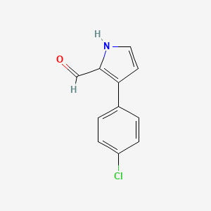 molecular formula C11H8ClNO B8518877 3-(p-Chlorophenyl)-pyrrole-2-carboxaldehyde CAS No. 122453-99-0
