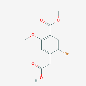 molecular formula C11H11BrO5 B8518947 Methyl 5-bromo-4-carboxymethyl-2-methoxybenzoate 