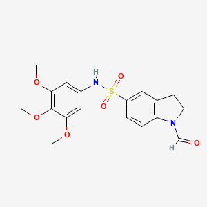 molecular formula C18H20N2O6S B8518948 1-formyl-N-(3,4,5-trimethoxyphenyl)-2,3-dihydro-1H-indole-5-sulfonamide 