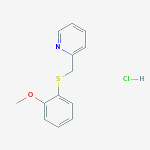 molecular formula C13H14ClNOS B8518977 2-(((2-Methoxyphenyl)thio)methyl)pyridine, hydrochloride CAS No. 81851-20-9