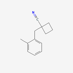 molecular formula C13H15N B8518986 1-(2-Methylbenzyl)cyclobutanecarbonitrile 