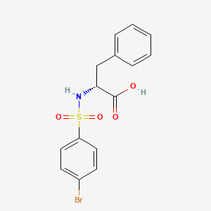 molecular formula C15H14BrNO4S B8518993 Propionic acid, 2-(p-bromobenzenesulfonamido)-3-phenyl-, D- CAS No. 40279-98-9