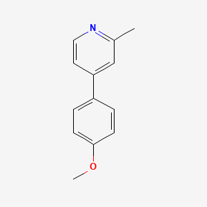 molecular formula C13H13NO B8519116 Pyridine,4-(4-methoxyphenyl)-2-methyl- 