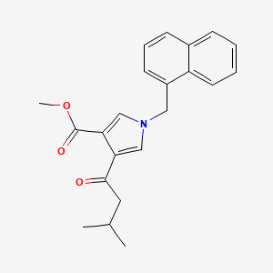 molecular formula C22H23NO3 B8519127 Methyl 4-(3-methyl-1-oxobutyl)-1-(1-naphthalenylmethyl)-1H-pyrrole-3-carboxylate 