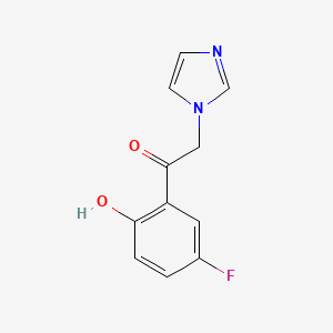 molecular formula C11H9FN2O2 B8519169 1-(5-fluoro-2-hydroxyphenyl)-2-(1H-1-imidazolyl)-1-ethanone 