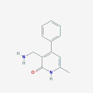 molecular formula C13H14N2O B8519177 3-(Aminomethyl)-6-methyl-4-phenyl-2(1H)-pyridinone 