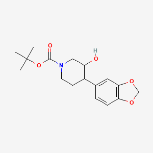 tert-butyl (3RS,4RS)-4-benzo[1,3]dioxol-5-yl-3-hydroxy-piperidine-1-carboxylate