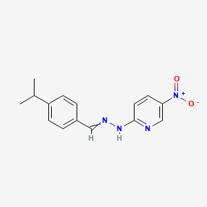 molecular formula C15H16N4O2 B8519212 4-Isopropylbenzaldehyde-(5-nitro-2-pyridyl)hydrazone 