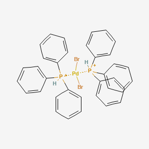 molecular formula C36H32Br2P2Pd+2 B8519219 Dibromo[bis(triphenylphosphoranyl)]-palladium 