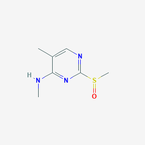 molecular formula C7H11N3OS B8519263 2-Methylsulphinyl-4-methylamino-5-methyl-pyrimidine 