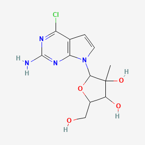 molecular formula C12H15ClN4O4 B8519268 4-Chloro-7-(2-C-methyl-beta-D-ribofuranosyl)-7H-pyrrolo[2,3-d]pyrimidin-2-amine 