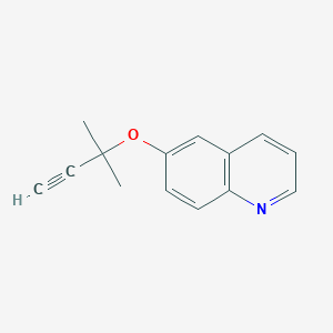 molecular formula C14H13NO B8519402 6-[(2-Methylbut-3-yn-2-yl)oxy]quinoline CAS No. 139457-36-6