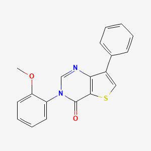 molecular formula C19H14N2O2S B8519499 3-(2-Methoxyphenyl)-7-phenylthieno[3,2-d]pyrimidin-4(3H)-one 