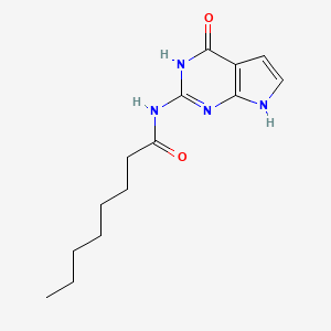 molecular formula C14H20N4O2 B8519513 N-(4-Oxo-4,7-dihydro-1H-pyrrolo[2,3-d]pyrimidin-2-yl)octanamide CAS No. 88522-96-7